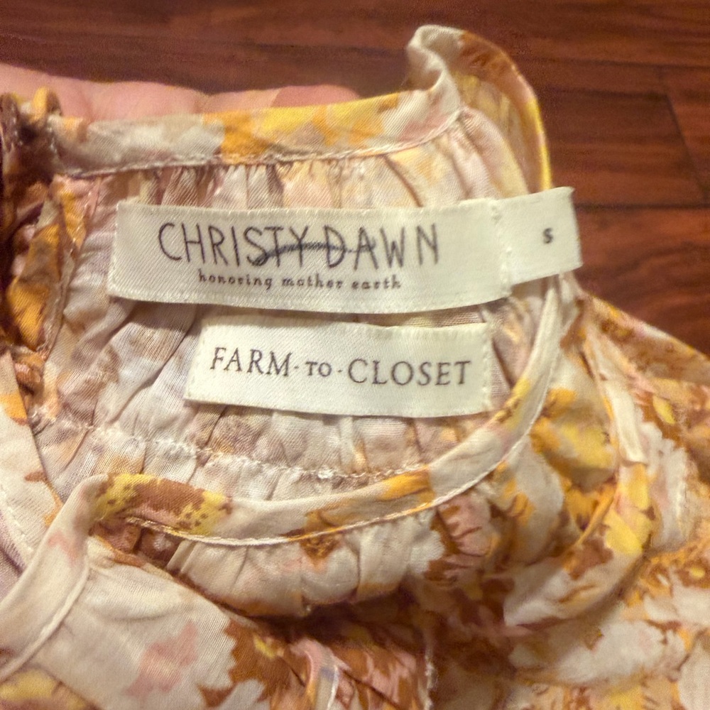 Christy Dawn Yellow Floral Puff-Sleeve Mini Dress with Smocked Waist - Picture 14 of 16